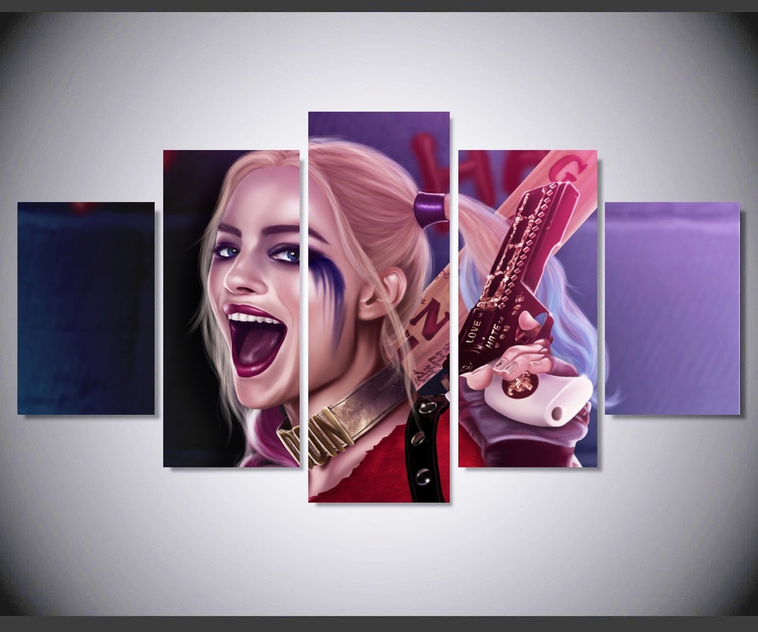Harley Quinn Set Of 5 Canvas Prints AJ s Place Harley quinn set of 5 canvas prints aj s place